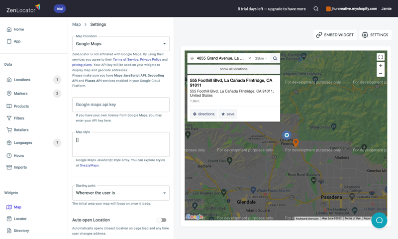Making a dynamic map in ZenLocator